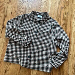 NIU Plaid Chore Jacket Gingham Button Down Oversized Italian Designer M|L b6